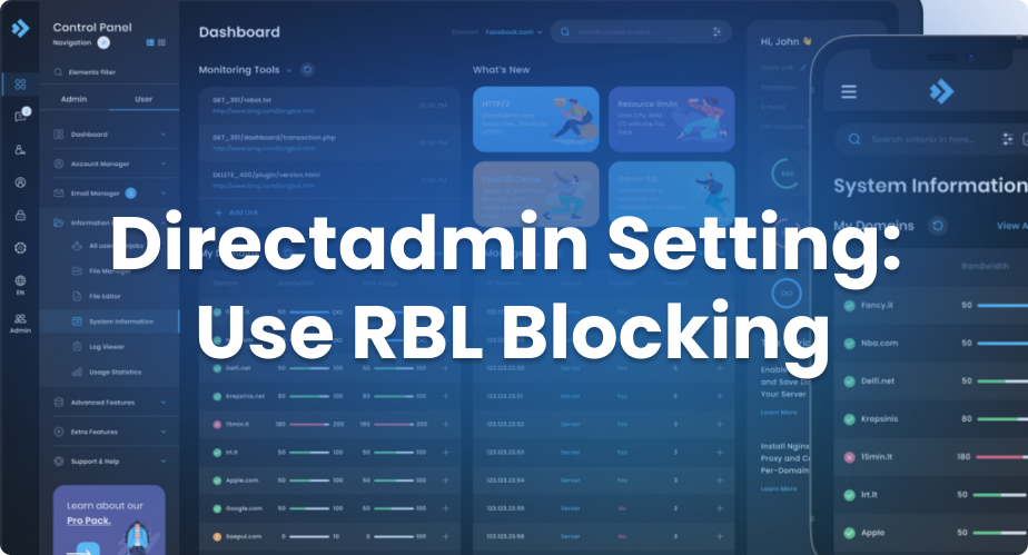 Directadmin Setting Use RBL Blocking