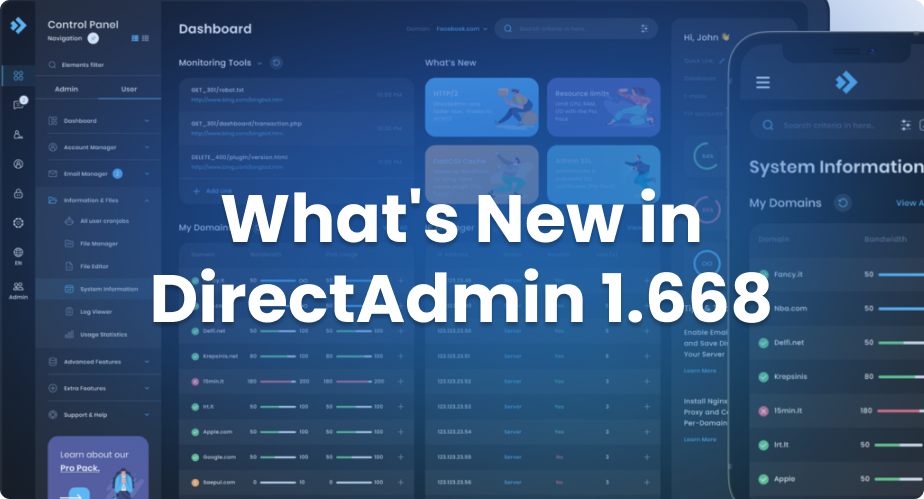 What's New in DirectAdmin 1.668